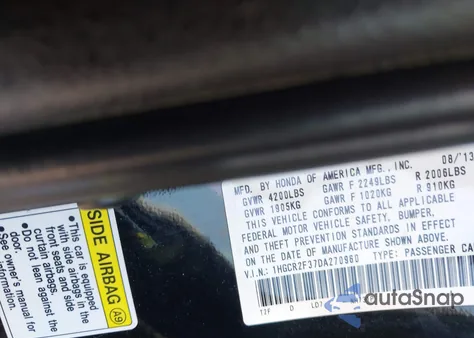 2013 Honda Accord Lx from USA, damaged, VIN 1HGCR2F37DA270960